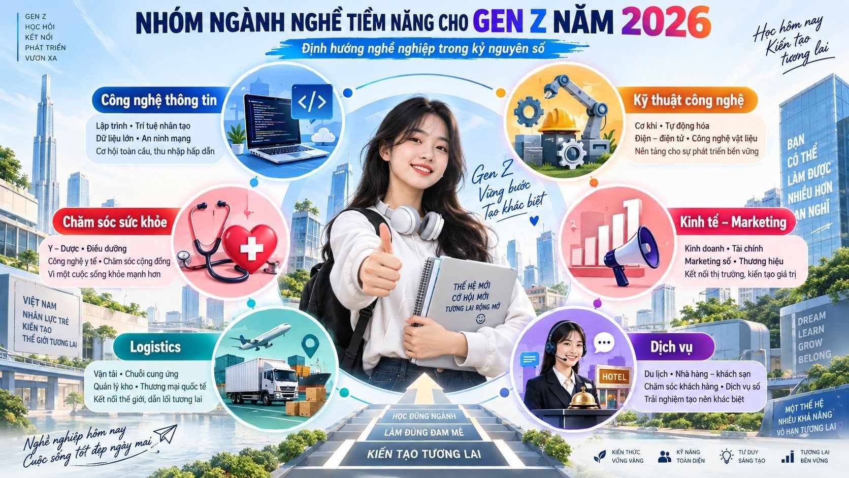Gen Z nên học nghề gì năm 2026? Các ngành nghề tiềm năng dễ phát triển trong kỷ nguyên số