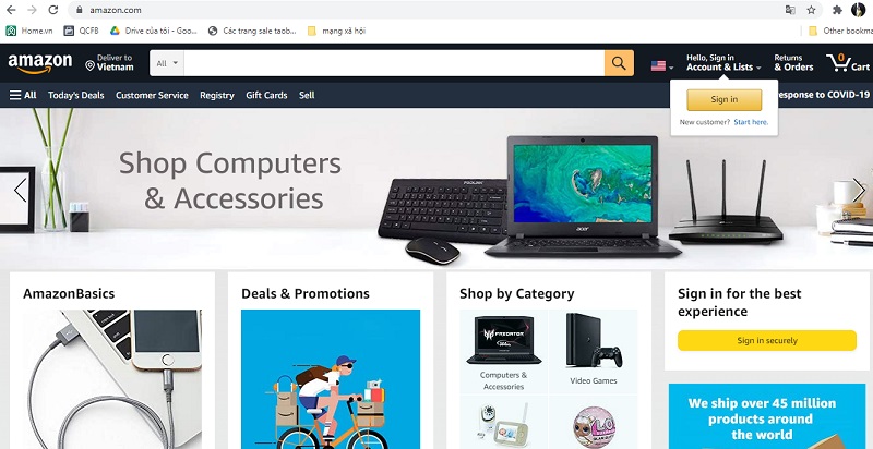 Giao diện Amazon