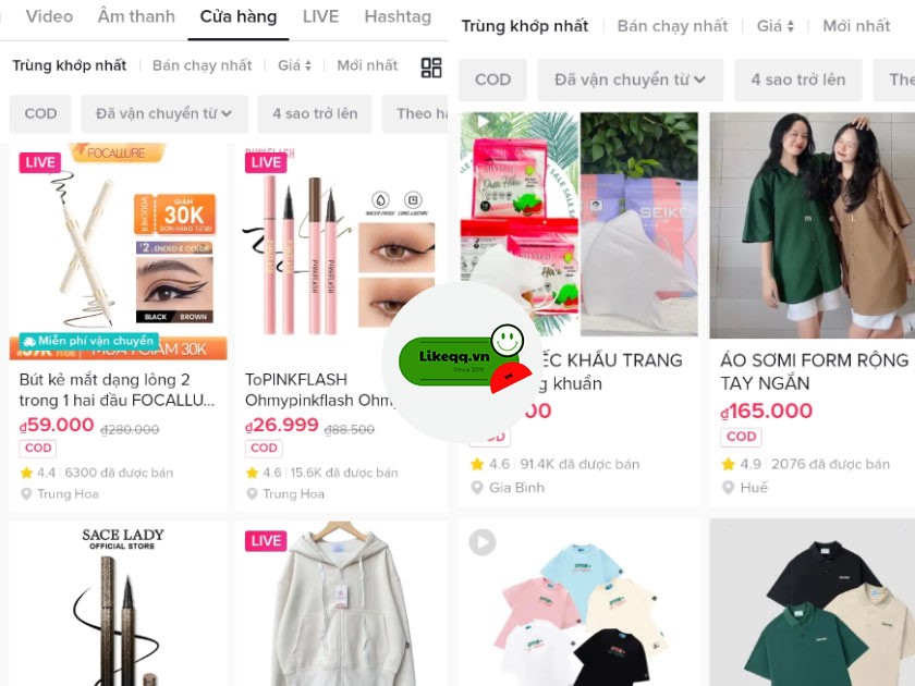 Giao diện TikTok Shop