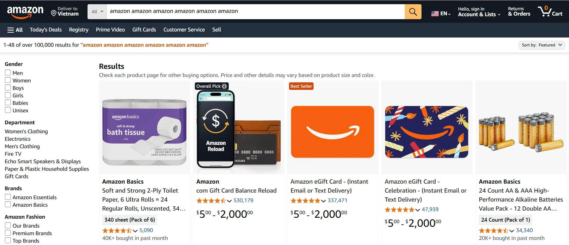 Trang thương mại điện tử Amazon