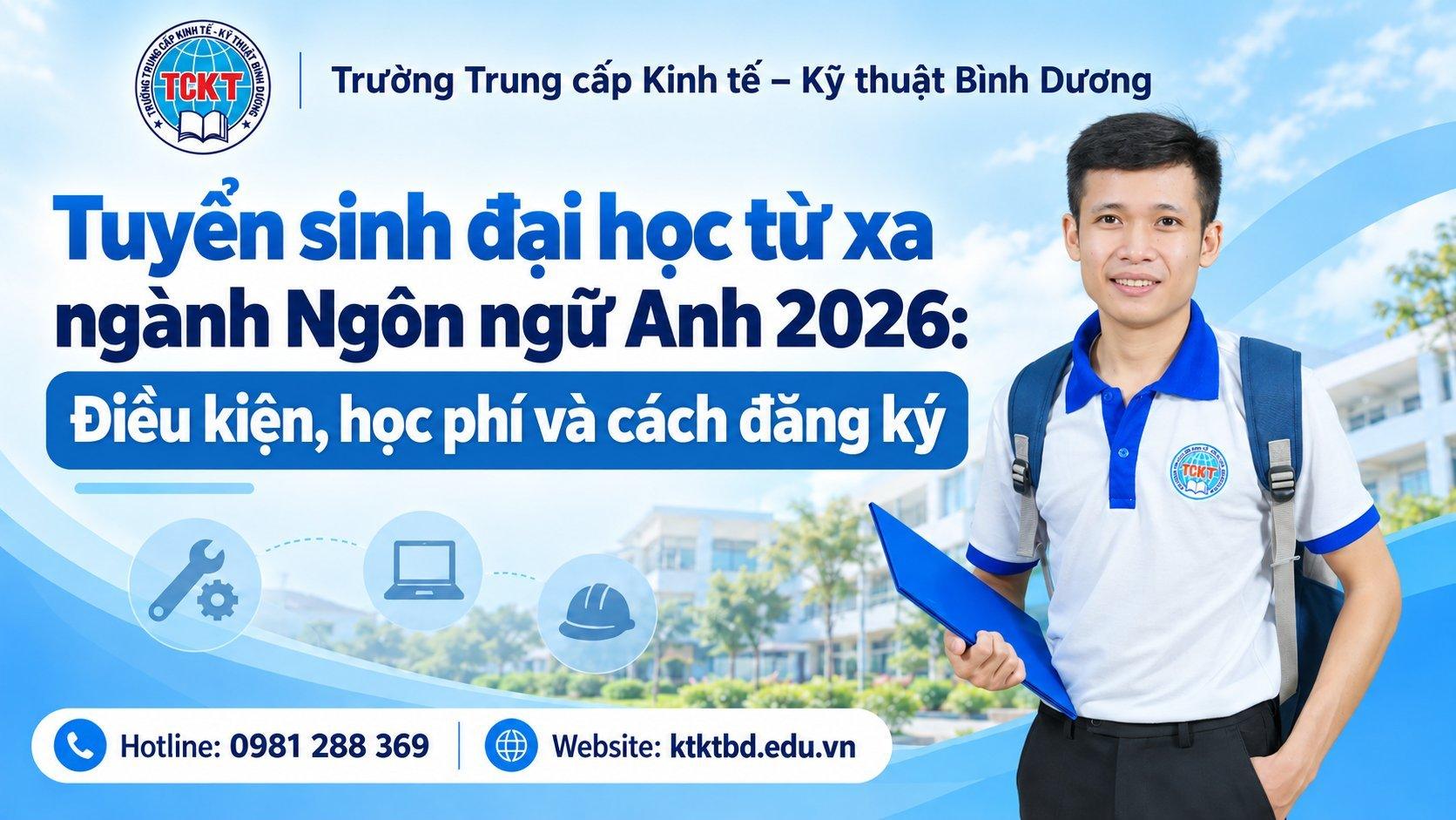 Tuyển sinh đại học trực tuyến ngành Ngôn ngữ Anh 2026: Điều kiện, học phí và cách đăng ký